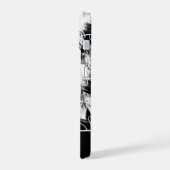 抽象化された白黒 iPhone 15ケース (左側面)