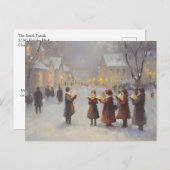 抽象化された絵を描クリスマス・キャロラー ポストカード (正面/裏面)