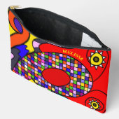 抽象化カラフルされた アクセサリーポーチ (見開き)