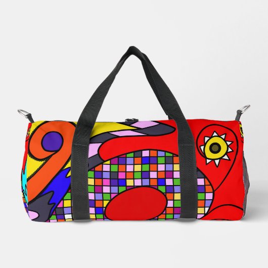 抽象化カラフルされた ダッフルバッグ (正面)