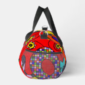 抽象化カラフルされた ダッフルバッグ (右)