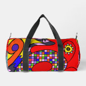 抽象化カラフルされた ダッフルバッグ (裏面)
