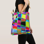 抽象化カラフルされた トートバッグ (クローズアップ)