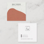 抽象化テラコッタラストスタッドイヤリングディスプレイ スクエア名刺 (正面/裏面)