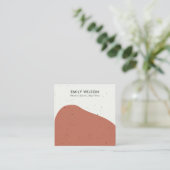 抽象化テラコッタラストスタッドイヤリングディスプレイ スクエア名刺 (スタンド正面)