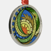 抽象化。ウクライナ語の引き伸ばしキャンバス印刷 メタルオーナメント (右)