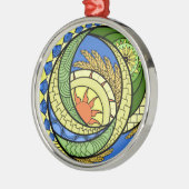 抽象化。ウクライナ語の引き伸ばしキャンバス印刷 メタルオーナメント (左)