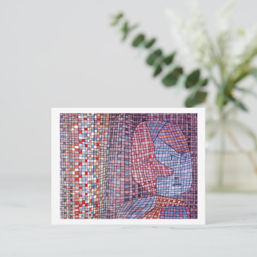抽象型抽象芸術モザイクポールクレー ポストカード (スタンド正面)