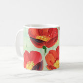 抽象型枠の花柄。デザイン コーヒーマグカップ (正面左)