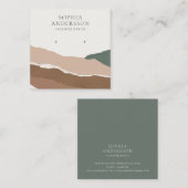 抽象型横向きイヤリングディスプレイカードの貼り付け スクエア名刺 (正面/裏面)