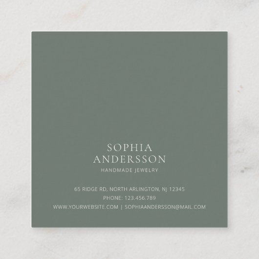 抽象型横向きイヤリングディスプレイカードの貼り付け スクエア名刺 (裏面)