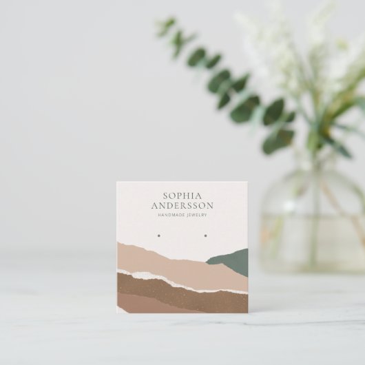 抽象型横向きイヤリングディスプレイカードの貼り付け スクエア名刺 (スタンド正面)