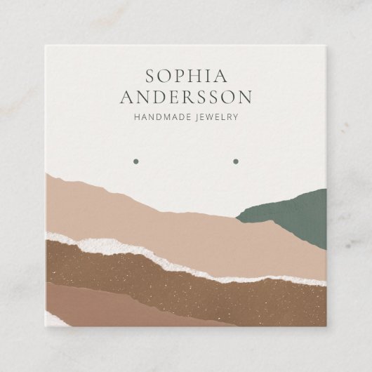 抽象型横向きイヤリングディスプレイカードの貼り付け スクエア名刺 (正面)