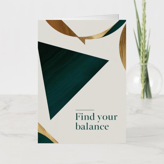 抽象幾何アート 現代のポスター ミニマリスト 箔グリーティングカード (正面)