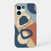 抽象幾何学カットアウト iPhone 16ケース (裏面)