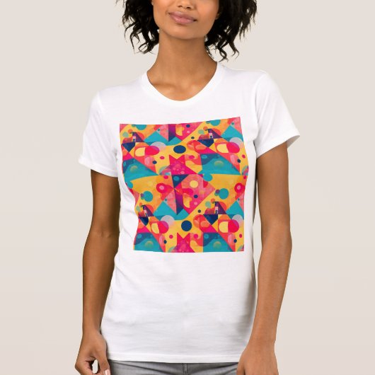 抽象幾何学レトロ形状Tシャツ Tシャツ (正面)