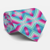 抽象幾何学図形ブルーピンクターコイズe ネクタイ (ロール)