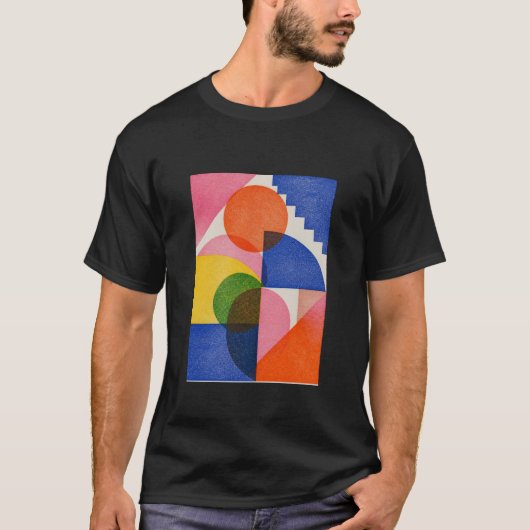 抽象幾何学模様 モダンアートTシャツ Tシャツ (正面)