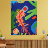 抽象概念，魚，鯉，鯉，キュビズム キャンバスプリント (インサイチュ (リビング))