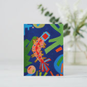 抽象概念，魚，鯉，鯉，キュビズム ポストカード (スタンド正面)