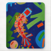 抽象概念，魚，鯉，鯉，キュビズム マウスパッド (正面)