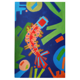 抽象概念，魚，鯉，鯉，キュビズム メタルプリント