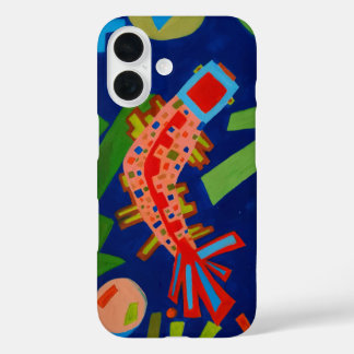 抽象概念，魚，鯉，鯉，キュビズム iPhone 16ケース