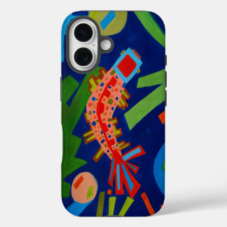抽象概念,魚,鯉,鯉,キュビズム iPhone 16ケース