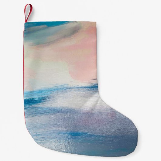 抽象油画，画布质地。 スモールクリスマスストッキング (正面)
