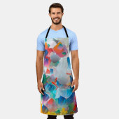 抽象油絵。クリエイティブデザイン背景 エプロン (着用した状態)