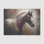 抽象画の馬の肖像画デコパージュ 薄葉紙 (正面)
