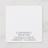抽象画家ペインターのモダンでエレガントなシンプル スクエア名刺 (裏面)