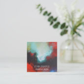 抽象画家ペインターのモダンでエレガントなシンプル スクエア名刺 (スタンド正面)