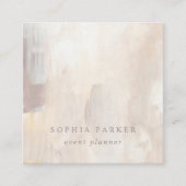 抽象画 |  エレガントミニマル ニュートラル スクエア名刺 (正面)