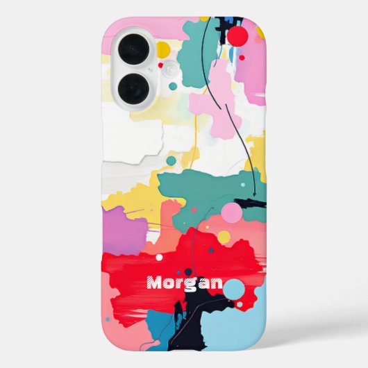 抽象画 スパッター/ドリップ 名前入り Case-Mate iPhoneケース (裏面)