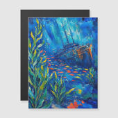 抽象画 海洋植物 魚 沈没船 (正面/裏面)