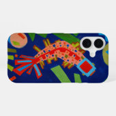 抽象画, 魚, コイ, キュビズム, iPhone 16ケース (裏面横)