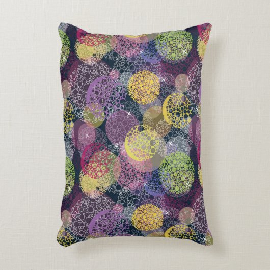 抽象的でかわいい水玉模様の円 アクセントクッション (正面(垂直))