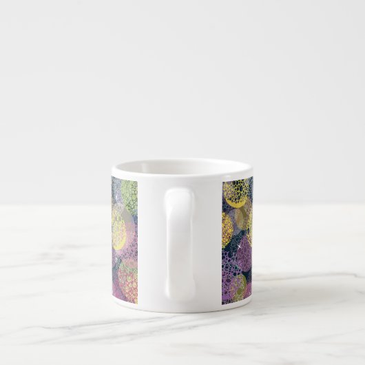 抽象的でかわいい水玉模様の円 エスプレッソカップ (裏面)