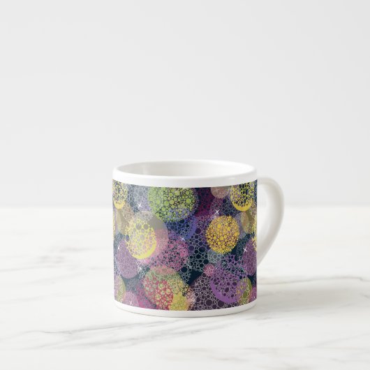 抽象的でかわいい水玉模様の円 エスプレッソカップ (正面右)