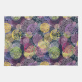 抽象的でかわいい水玉模様の円 キッチンタオル (横)