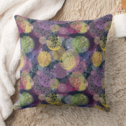 抽象的でかわいい水玉模様の円 クッション (ブランケット)