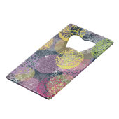 抽象的でかわいい水玉模様の円 クレジットカード栓抜き (正面アングル)