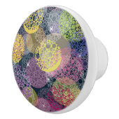 抽象的でかわいい水玉模様の円 セラミックノブ (右)
