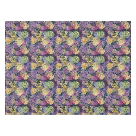 抽象的でかわいい水玉模様の円 テーブルクロス (正面(横))