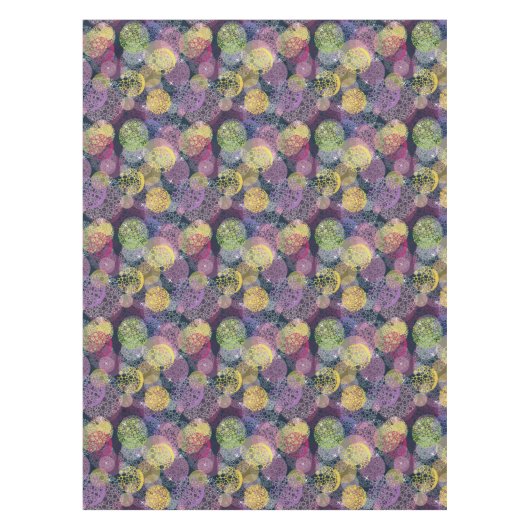 抽象的でかわいい水玉模様の円 テーブルクロス (正面)