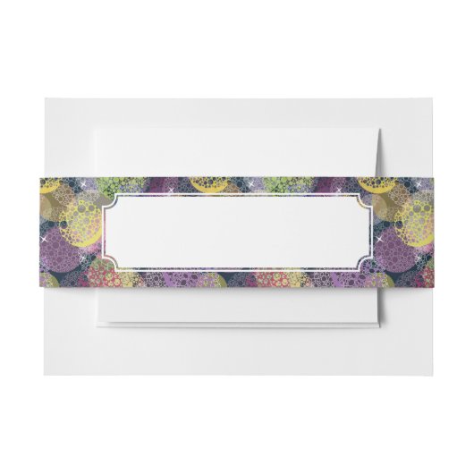 抽象的でかわいい水玉模様の円 招待状ベリーバンド (正面例)