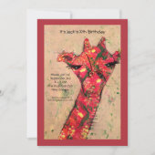 抽象的ではっきりしたなキリンの誕生日のパーティの招待状 招待状 (正面)