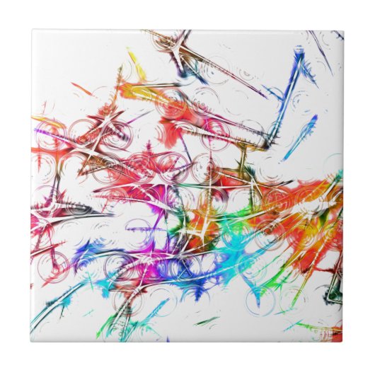 抽象的でカラフルなデザイン タイル (正面)