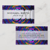 抽象的でカラフルなモザイク模様のモノグラム#10 名刺 (正面/裏面)